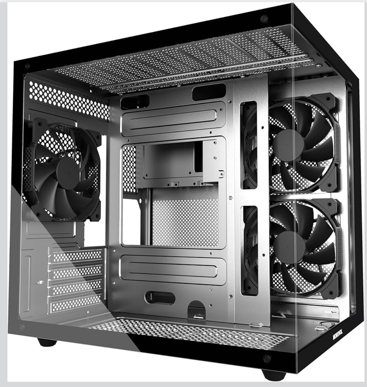 MOROVOL MATX PC Case,270° Panoramic Tempered Glass Panel Gaming PC Case