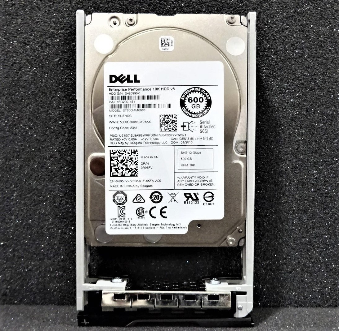 R95FV ST600MM0088 FOR Dell ENTERPRISE 600GB 10K RPM 12Gbps 2.5"SAS Hard Drive V8