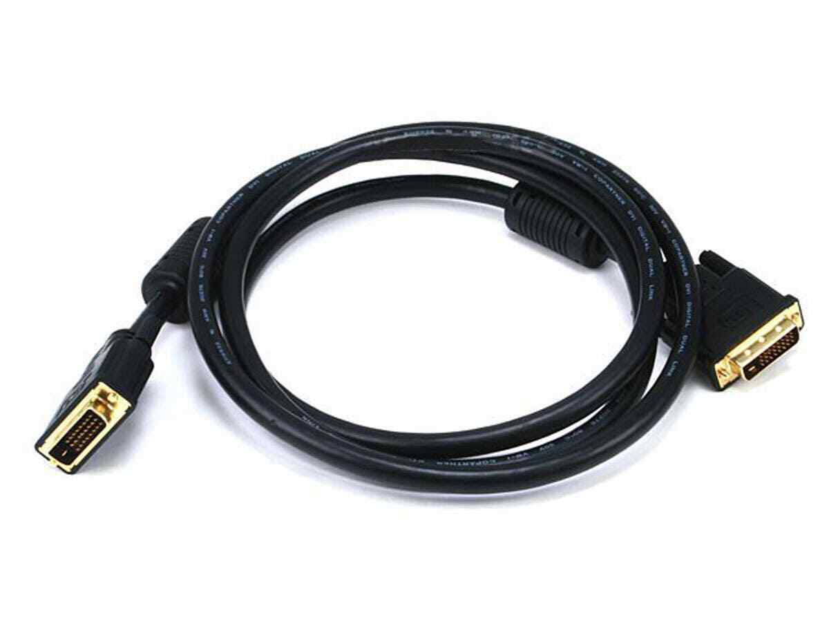 Monoprice 2408  6ft 28AWG CL2 Dual Link DVI-D Cable - Black  NEW 