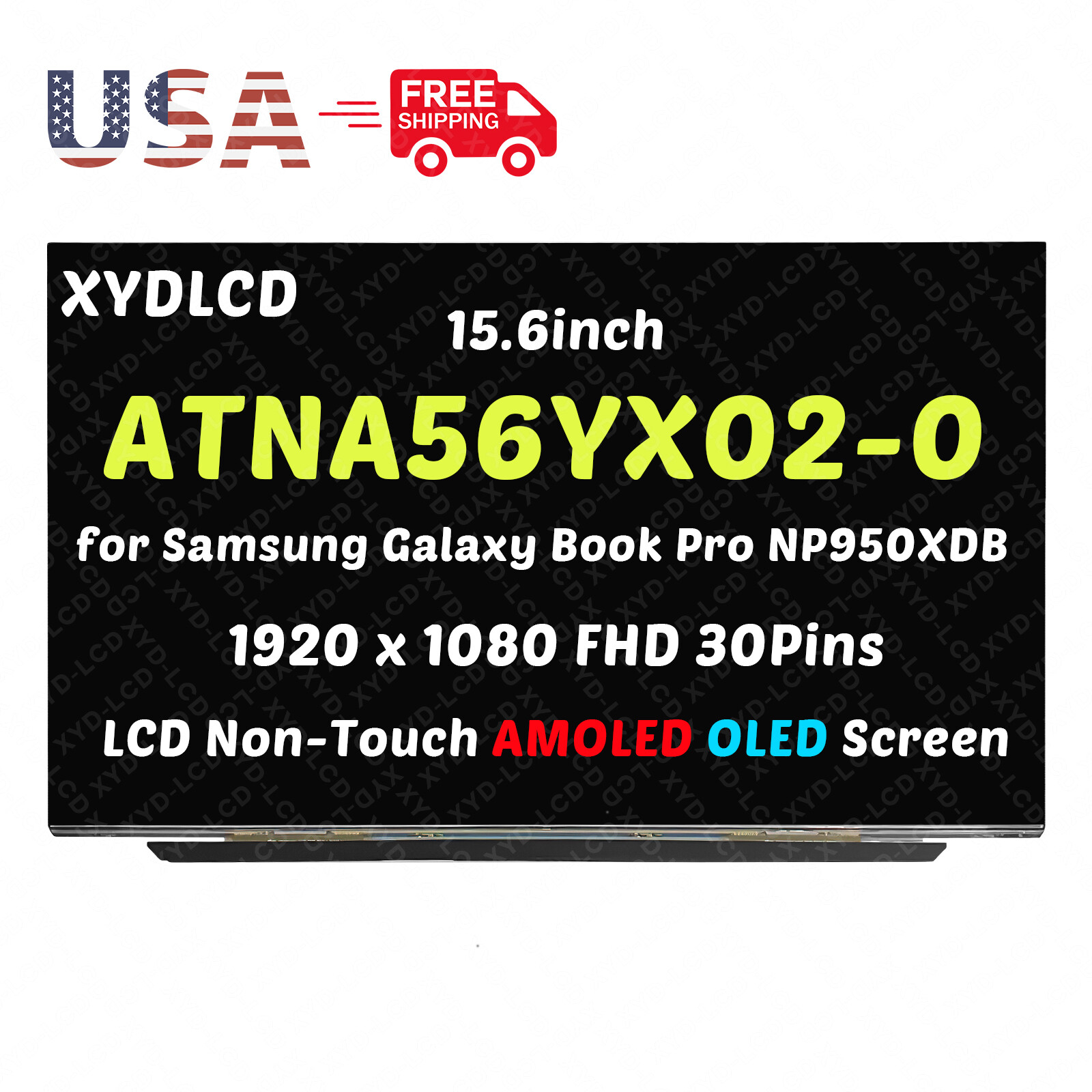 15.6" for Samsung GalaxyBook Pro NP950XDB ATNA56YX02-0 LCD OLED Screen Display