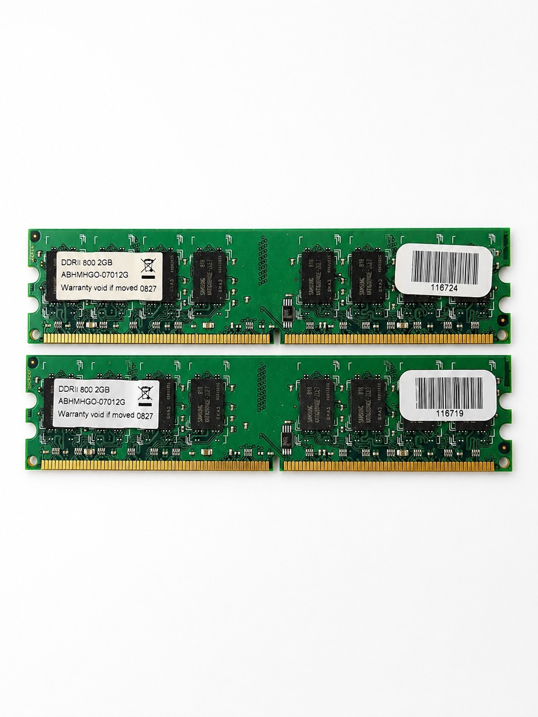 2x 2GB DDR2-800 PC2-6400 Desktop RAM Memory Modules Samsung Chips 4GB Total