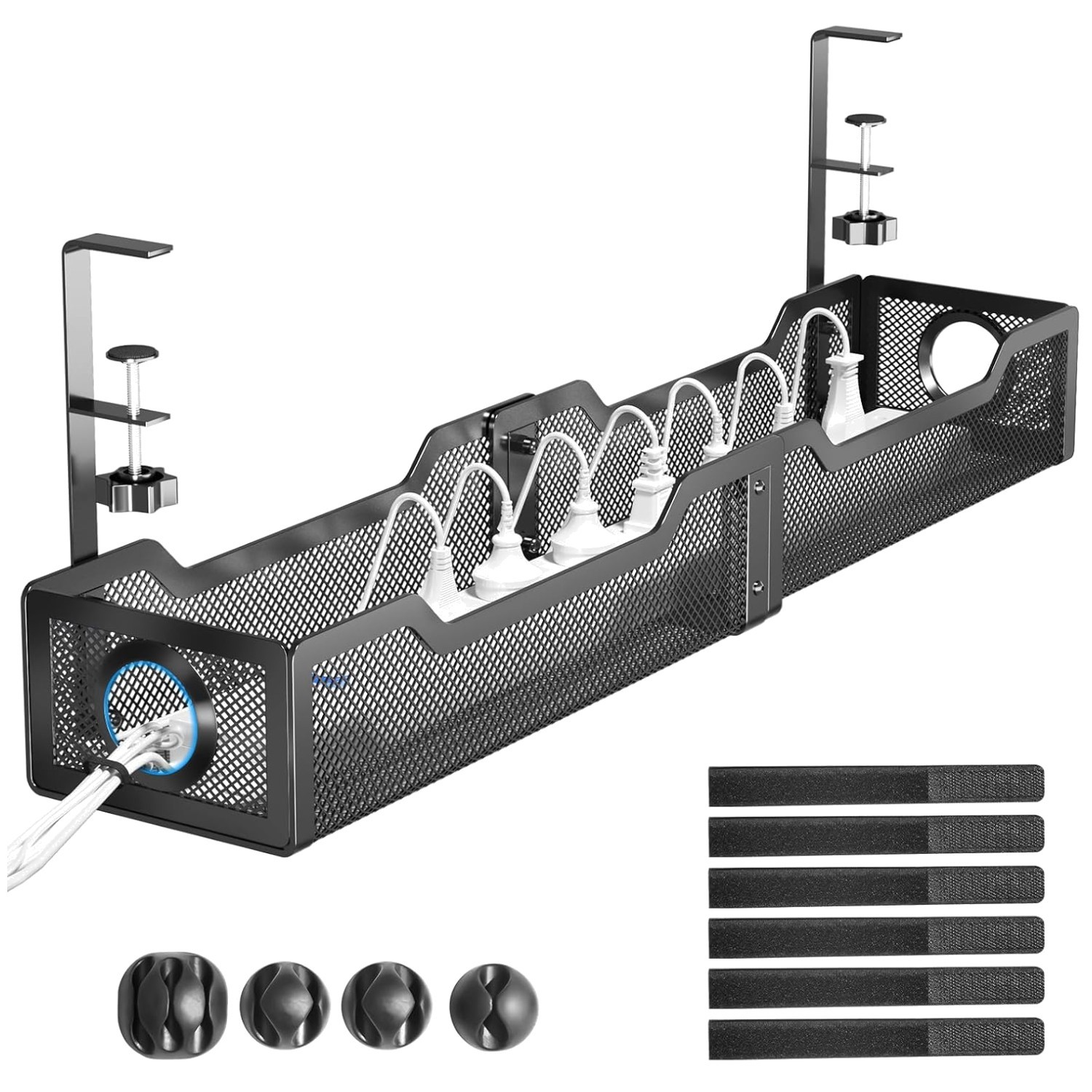 Hidden Cable Management Solution - Black, Metal Material