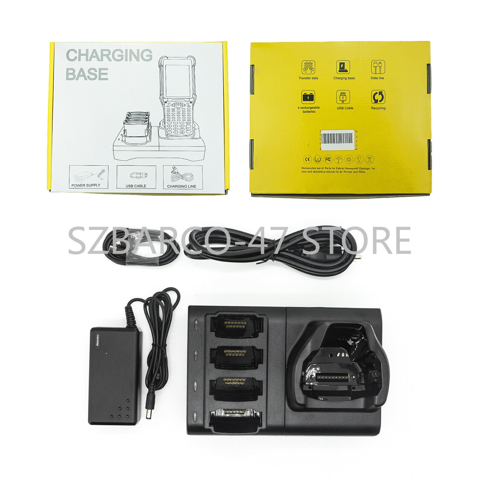 4-Bay Battery Charging Cradle Base Kit For Zebra MC9300 MC930B MC930P MC930 NEW