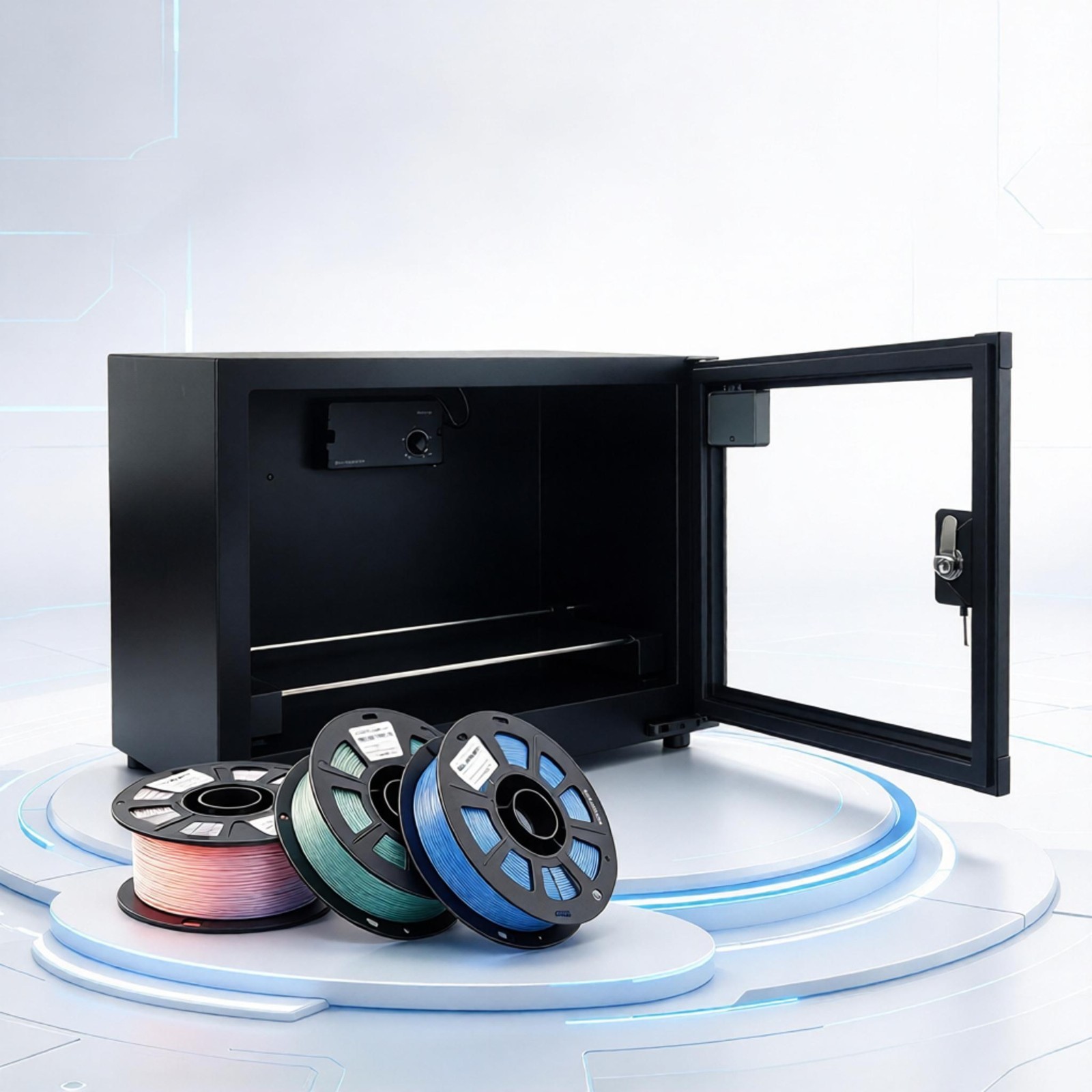 110V 25L 3D Printer Filament Dry Box Digital Display Dehumidifying Cabinet 
