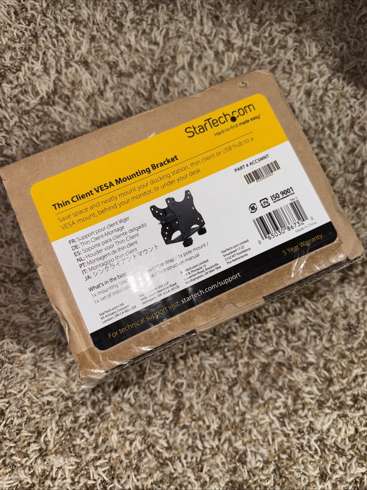 StarTech Thin Client Mount - VESA Mounting Bracket - Under Desk Computer Mount -