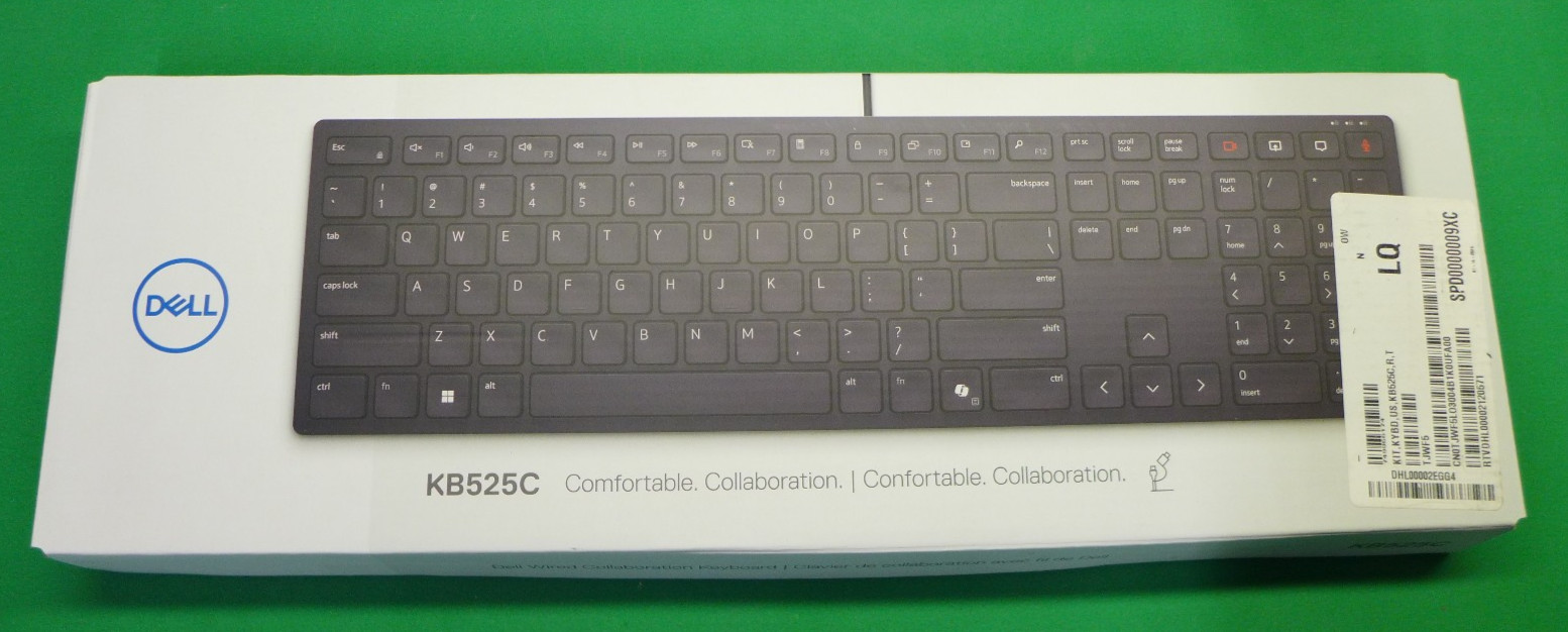 NEW Dell Wired Collaboration USB C w/USB A Adapter Keyboard TJWF5