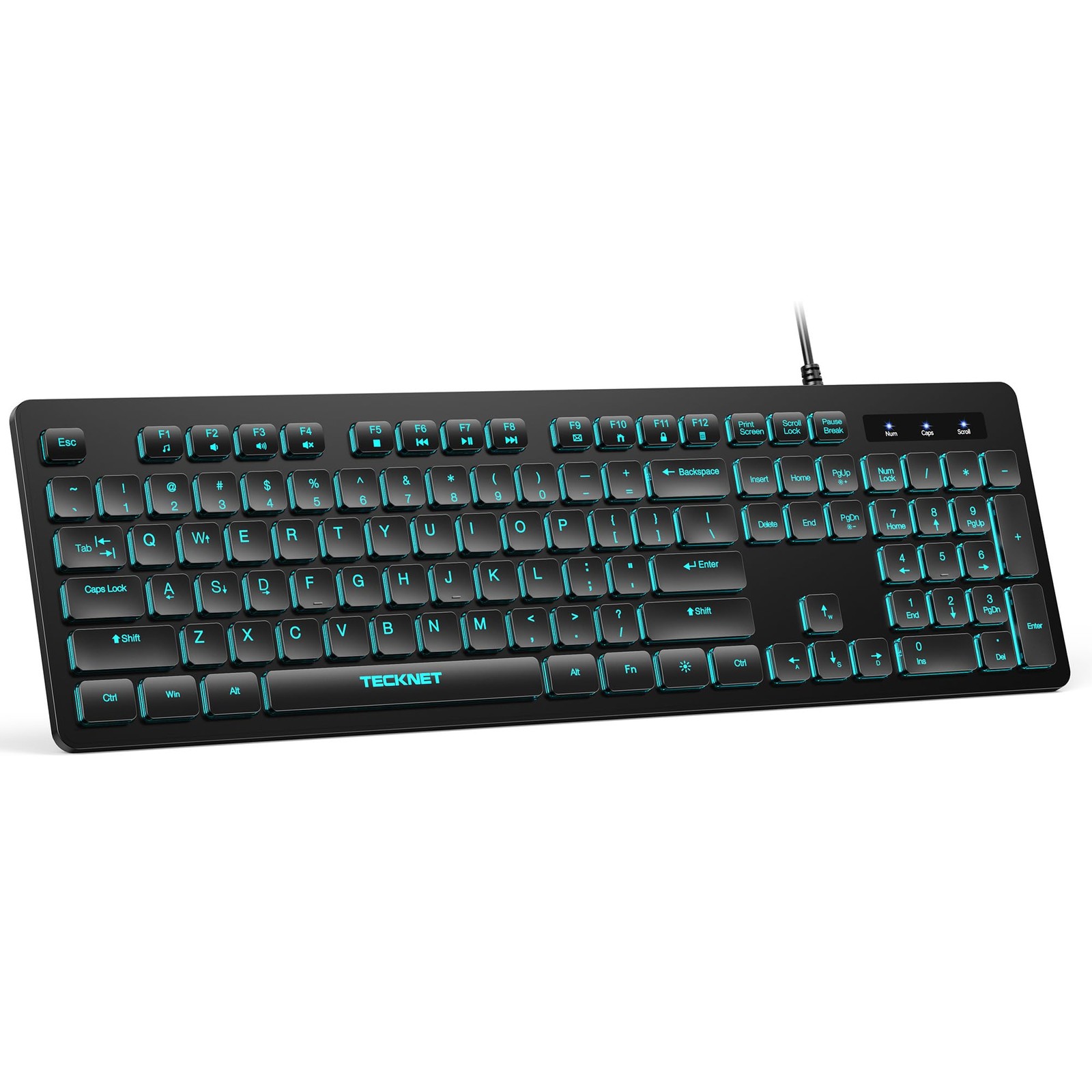 Wired Keyboard,Silent USB Keyboard for Office,Spill-Resistant,Slim Full-Size Mem