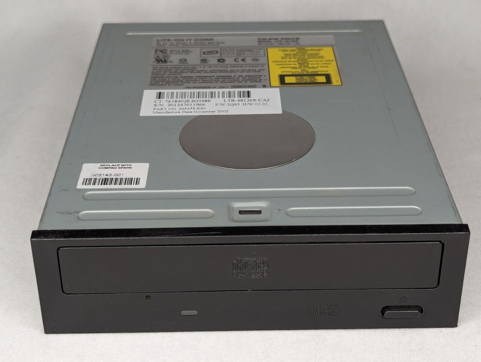 Lite-on It Corp LTR-48126S CD-RW Drive - Untested