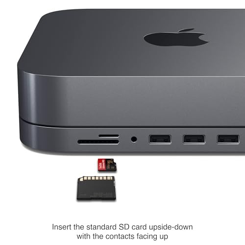 SPACE GRAY - SATECHI USB C HUB, TYPE-C ALUMINUM STAND & HUB, USB-C DATA PORT,