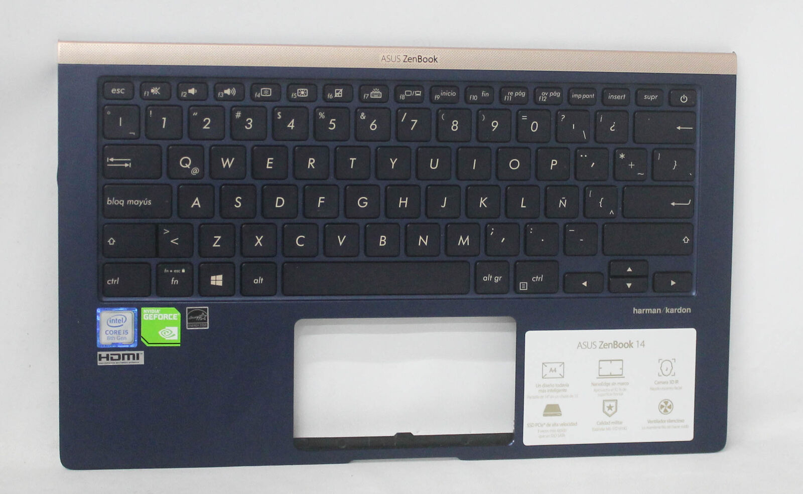 90NB0JQ1-R31US0 Asus Palmrest Top Cover W/ Keyboard (Us-English) 