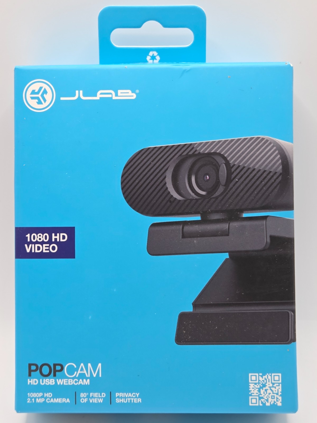 NEW JLab PopCam 1080p HD USB Webcam Built-In Privacy Shutter 80° FOV Sealed NIB