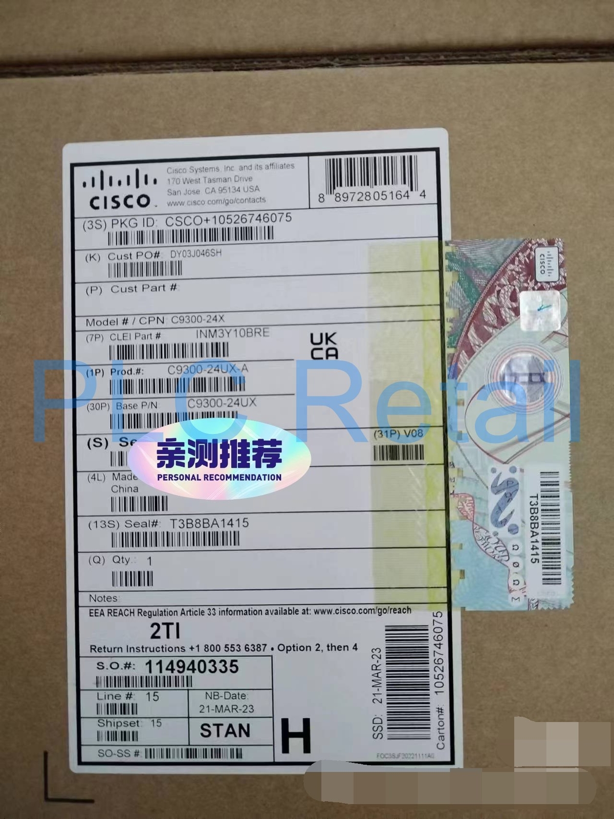 NEW CISCO C9300-24UX-A Core 24 Port POE Power Supply Switch FedEx or DHL