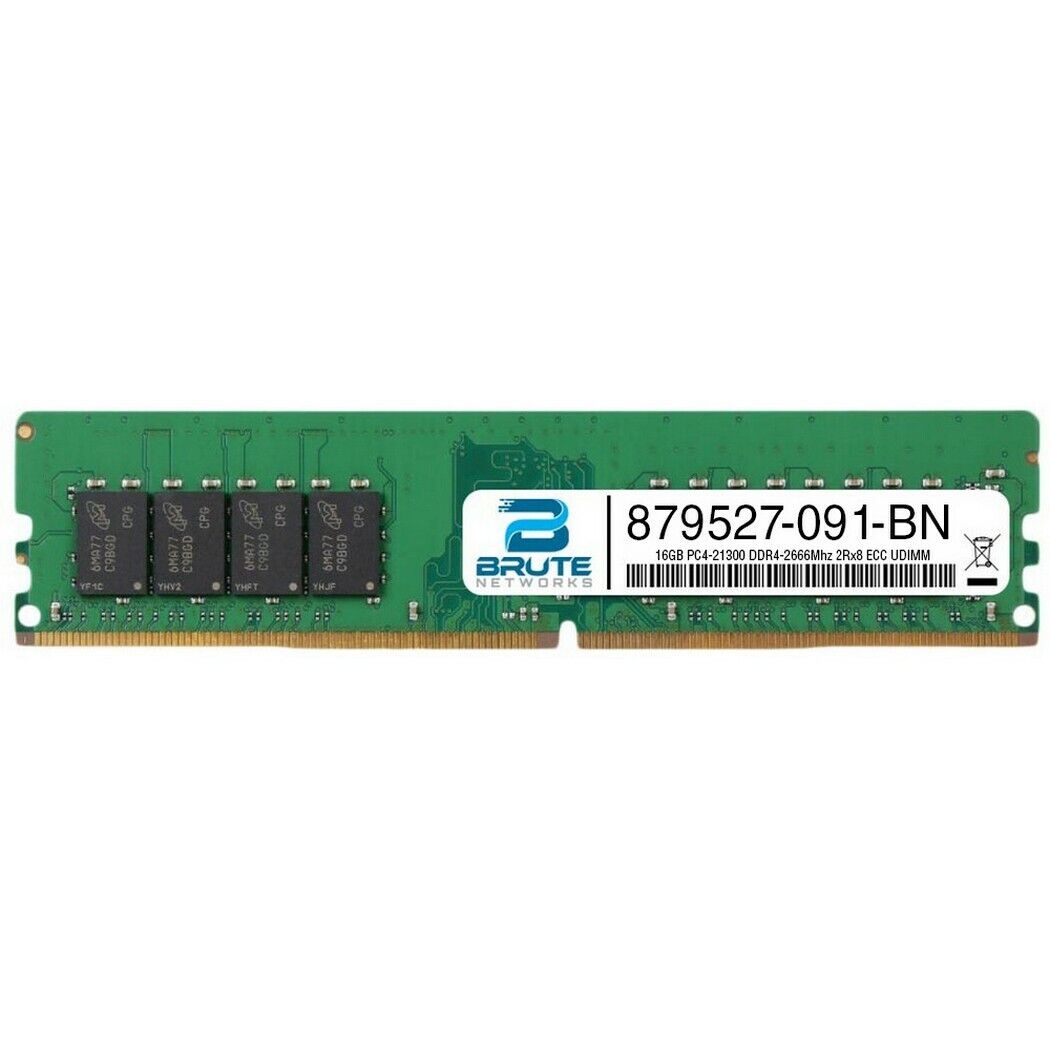 879527-091 - HPE Compatible 16GB PC4-21300 DDR4-2666Mhz 2Rx8 1.2v ECC UDIMM