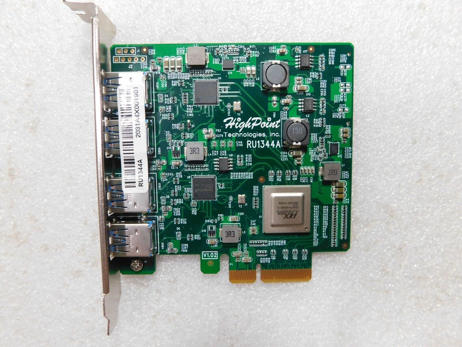 HighPoint Technologies 4-Port USB-A 3.2 10Gb/s RU1344A Controller Card PCIe
