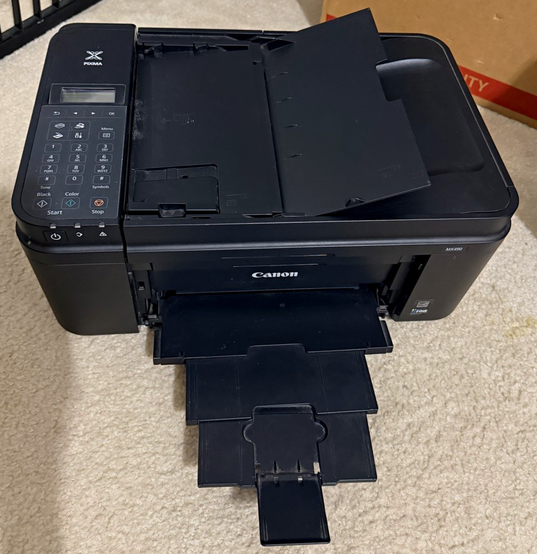Canon PIXMA MX490 Wireless Color Inkjet All-in-One Printer Scan Copy Fax