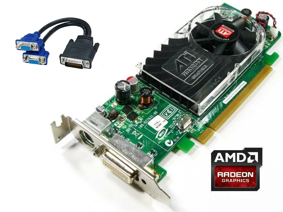 AMD ATI Radeon HD 3450 PCIe x16 Graphics Video Card B629 with Dual monitor port