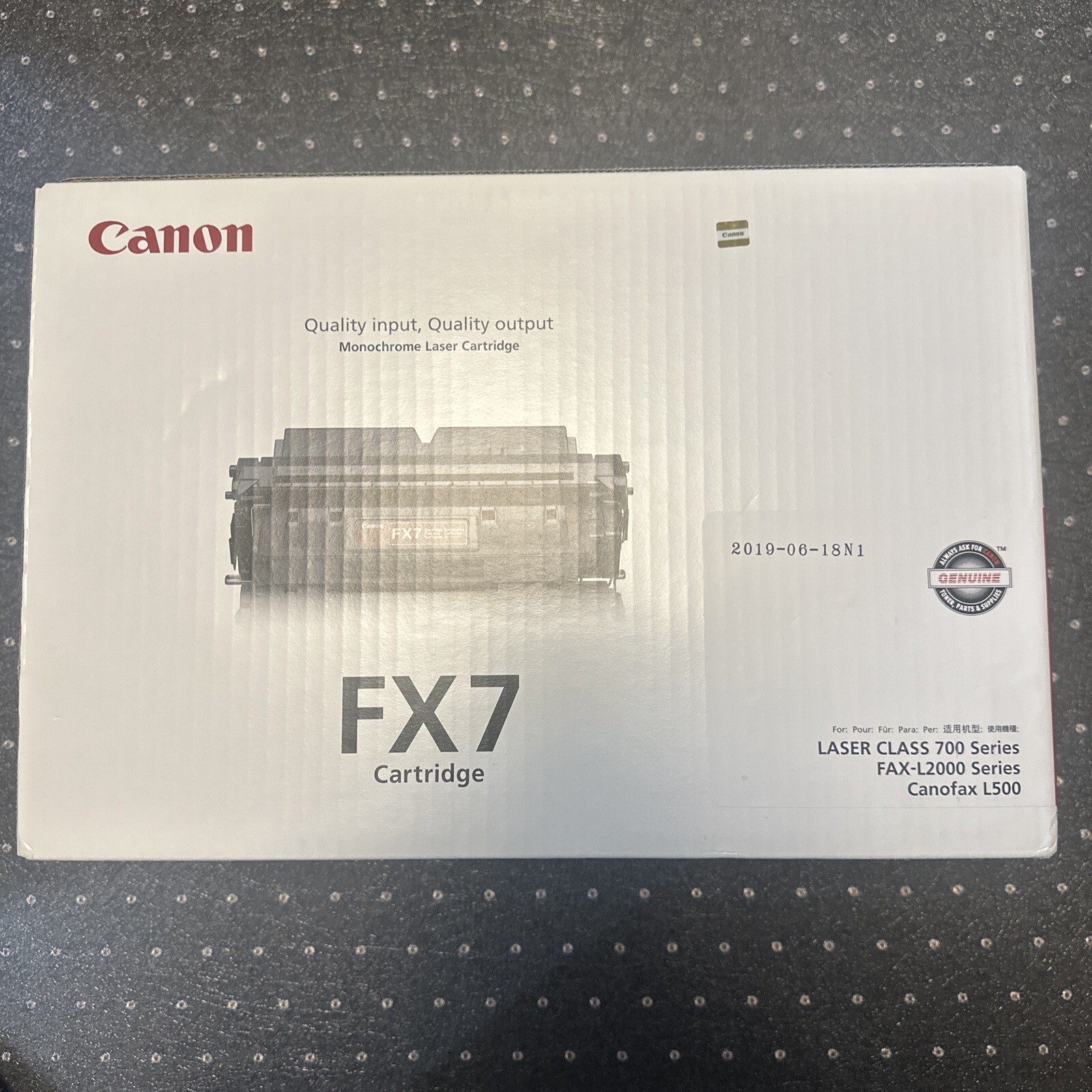 Canon FX7 Monochrome Laser Cartridge Genuine (BRAND NEW Sealed)