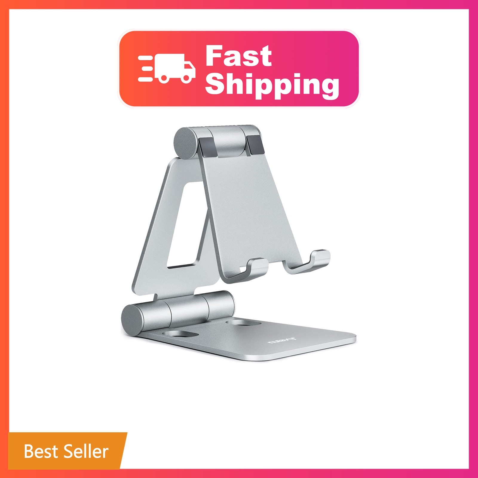 Nulaxy Dual Folding Cell Phone Stand, Silver