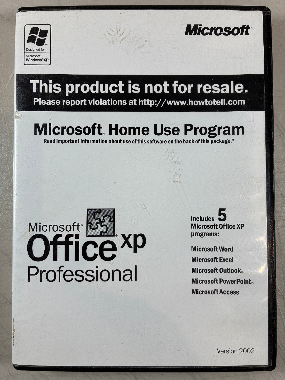 Microsoft Office XP Professional 2002 Software Disc w/ Product Key Manual Case