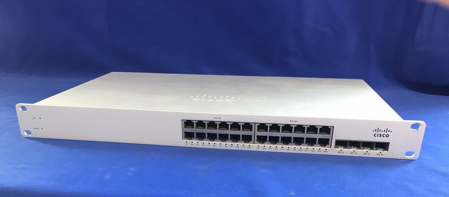 UNCLAIMED Cisco Meraki MS220-24P-HW 24-Port Gigabit Ethernet Switch *READ*