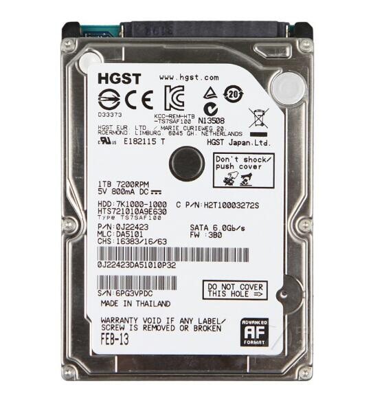 FOR FIT HGST 1TB 7200PRM HTS721010A9E630 32MB 6Gb/s SATA 2.5" Internal HDD