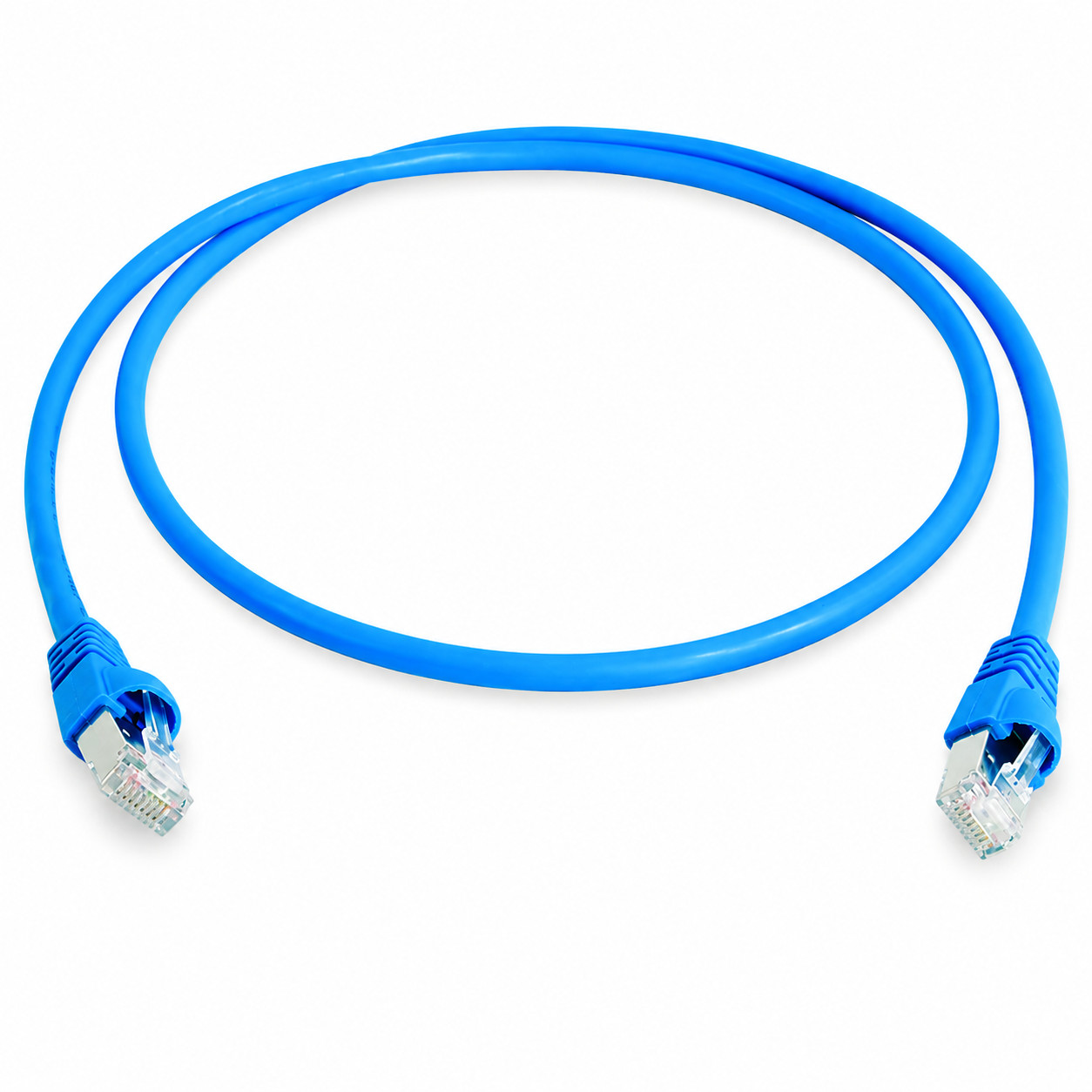 Telegartner Cat6A RJ45 S/FTP Shielded LSZH Mini Patch Cord Blue 0.5m to 2.5m