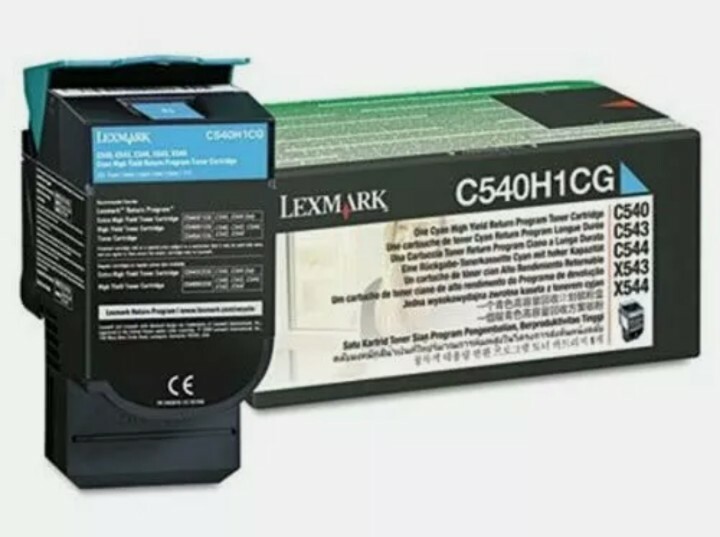 Lexmark C540 C540H1CG High-Yield Toner Cartridge, 2000 Pages Y, Cyan LEXC540H1CG