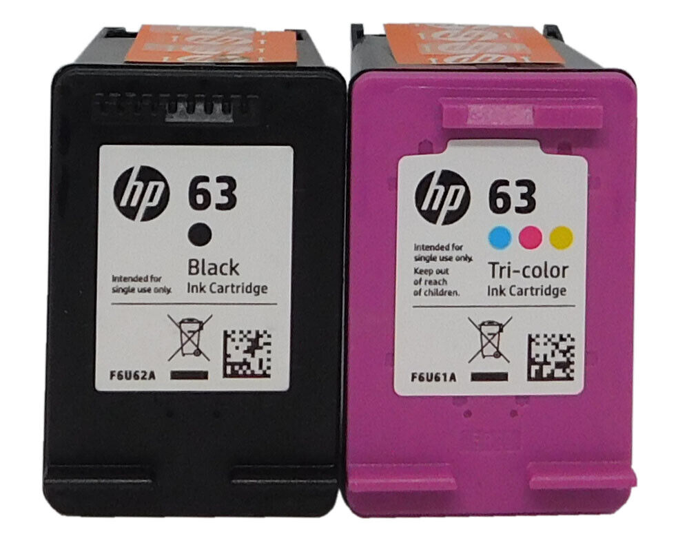 HP 63 2 pack Combo Ink Cartridges 63 Black and 63 Color GENUINE