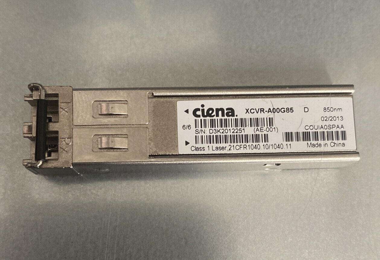 Ciena XCVR-A00G85 D 1000BASE-SX 850nm MMF SFP Transceiver