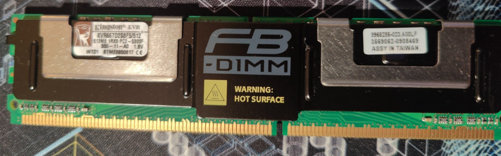 Kingston 512MB 1Rx8 PC2-5300F DDR2-667MHz ECC Buffered Server RAM KVR667D2S8F5
