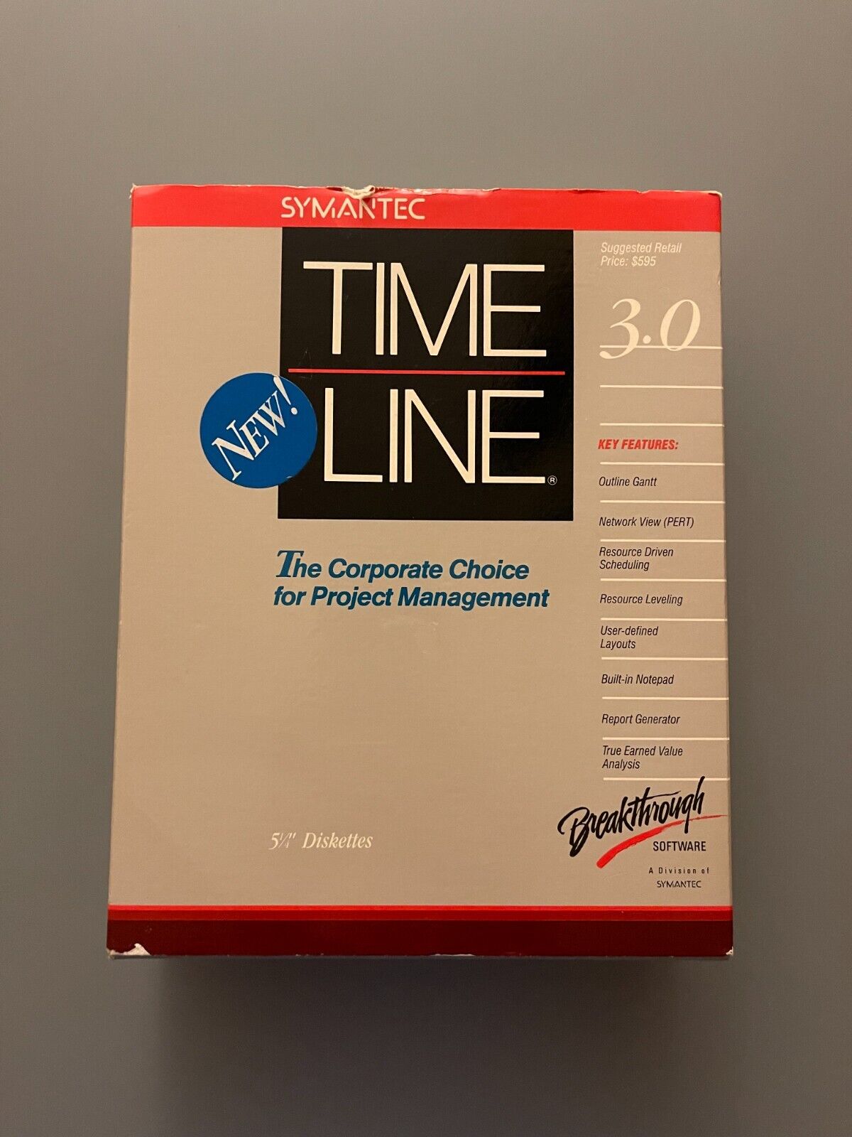 Vintage 1988 Symantec Time Line Version 3.0 5.25
