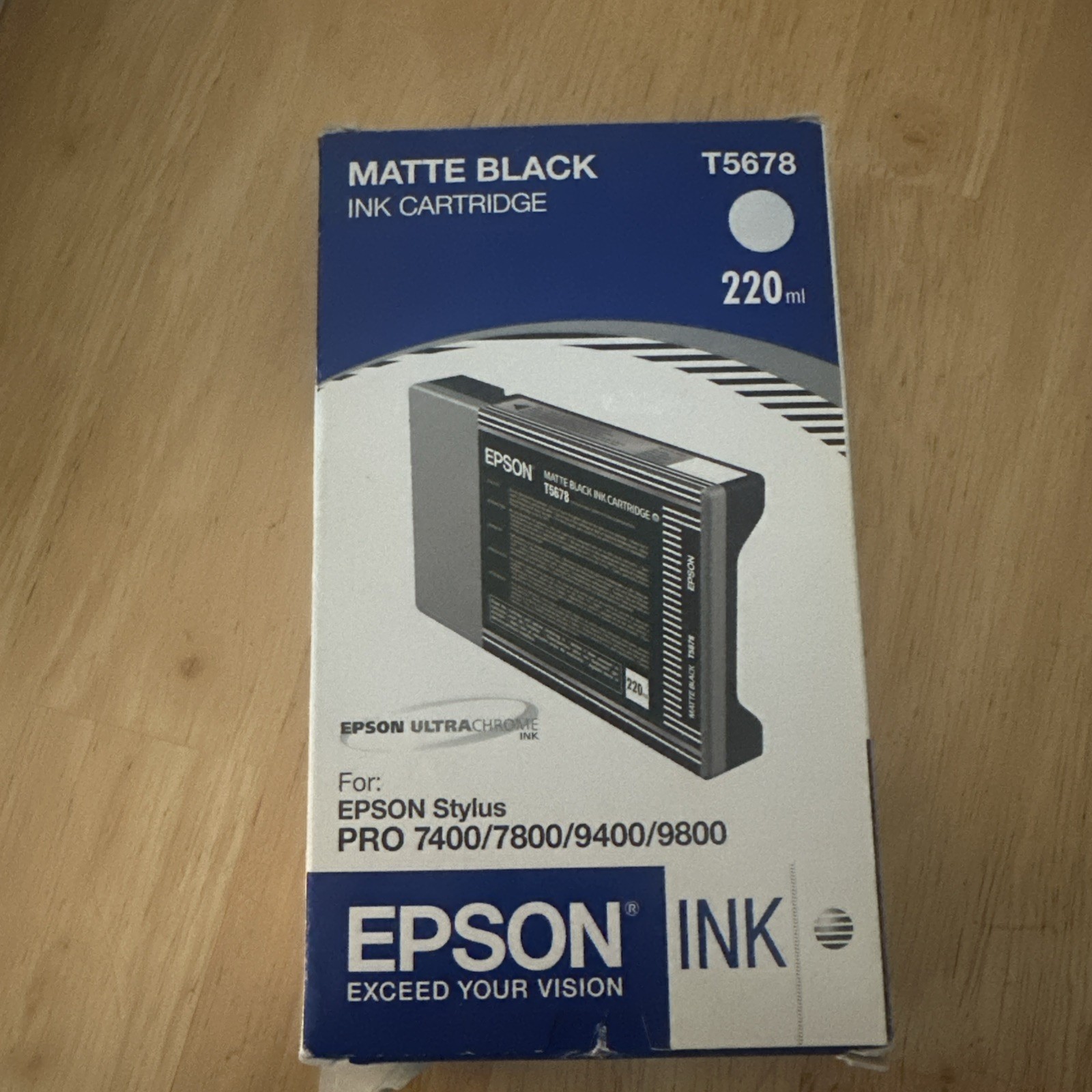 08-2008 NEW GENUINE EPSON T5678 MATTE BLACK INK 220ml STYLUS 7800 9800 AS T6128