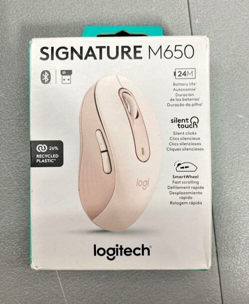 Logitech - Signature M650 Wireless Scroll Mouse with Silent Clicks - Rose MR