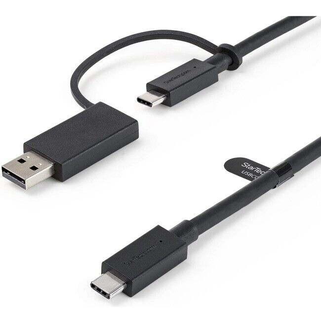 StarTech 3ft/1m USB-C Cable with USB-A Adapter Dongle Black USBCCADP