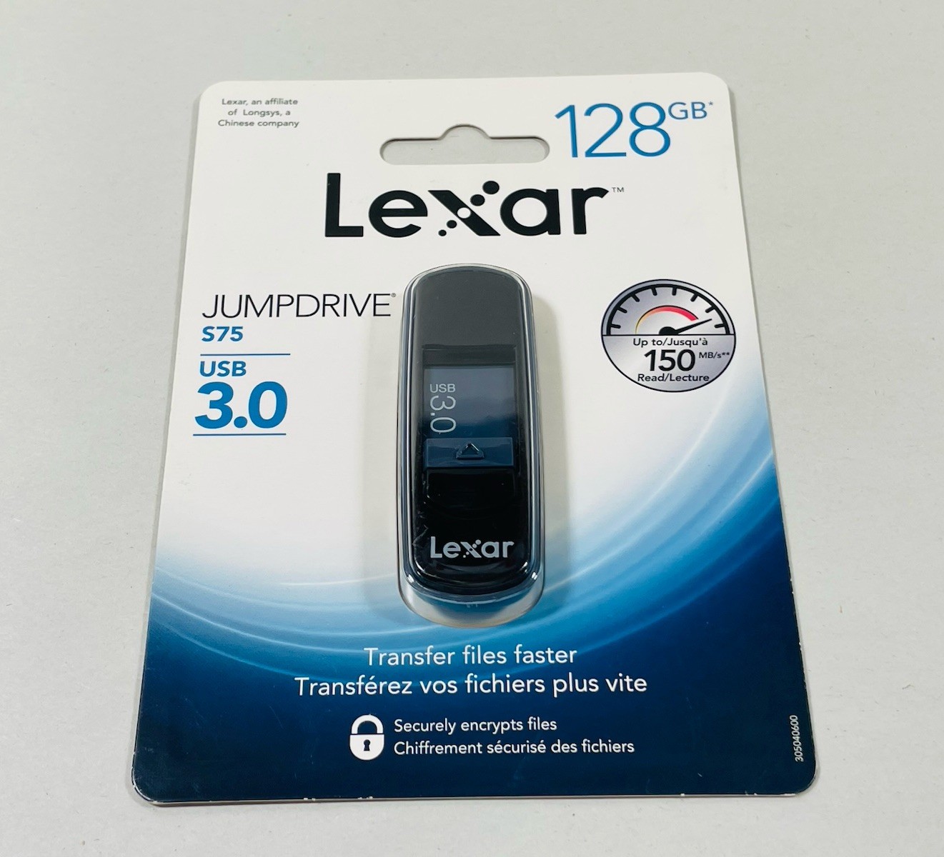 Lexar JumpDrive S75 128GB USB 3.0 Flash Drive 150MB/s New Sealed