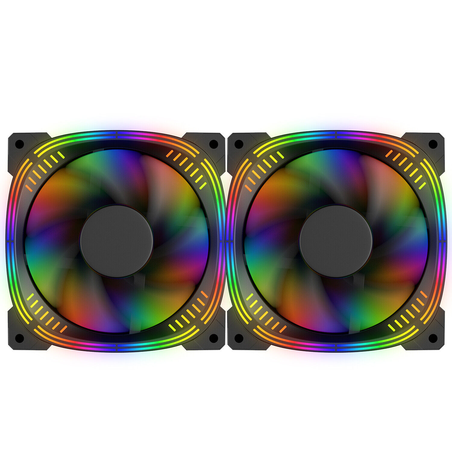 1-5Pack RGB LED Quiet PC Air Cooling Fans 120mm Computer Case Game Cooling Fan