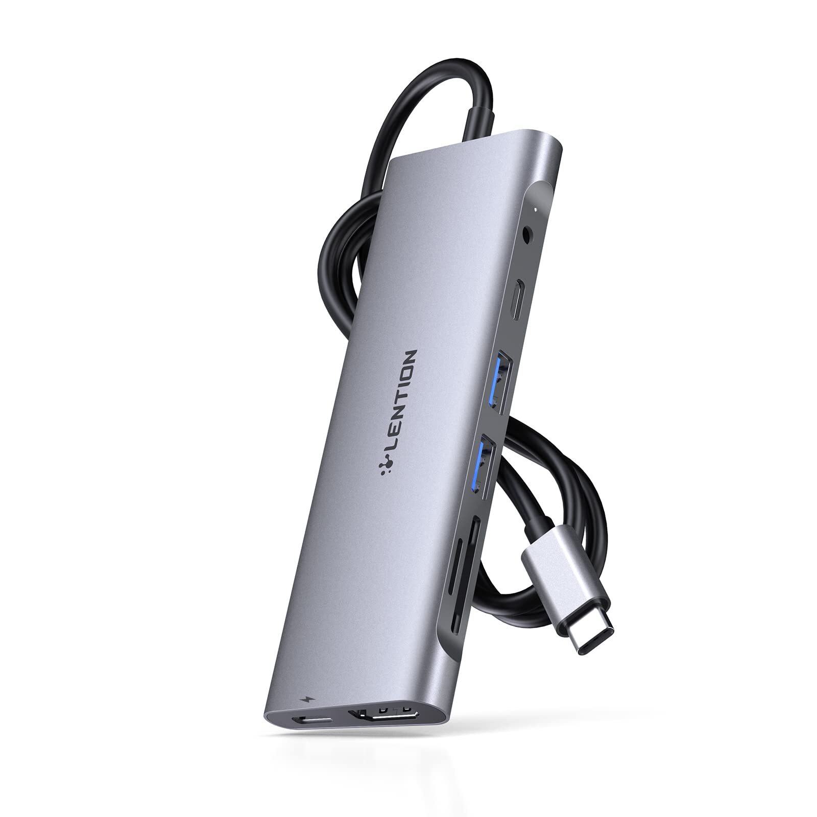 3.3ft Long Cable Usb C Hub With 4k Hdmi 2 Usb 3.0 Card Reader Aux Type C Data/ch