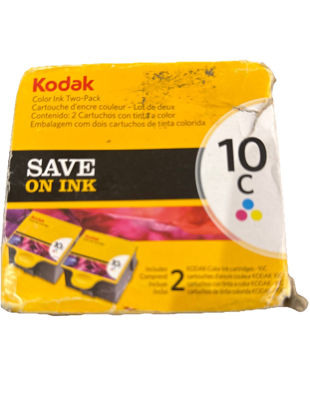 Kodak Ink Cartridges 10C Color Genuine - 2 Sealed Cartridges - Open Box