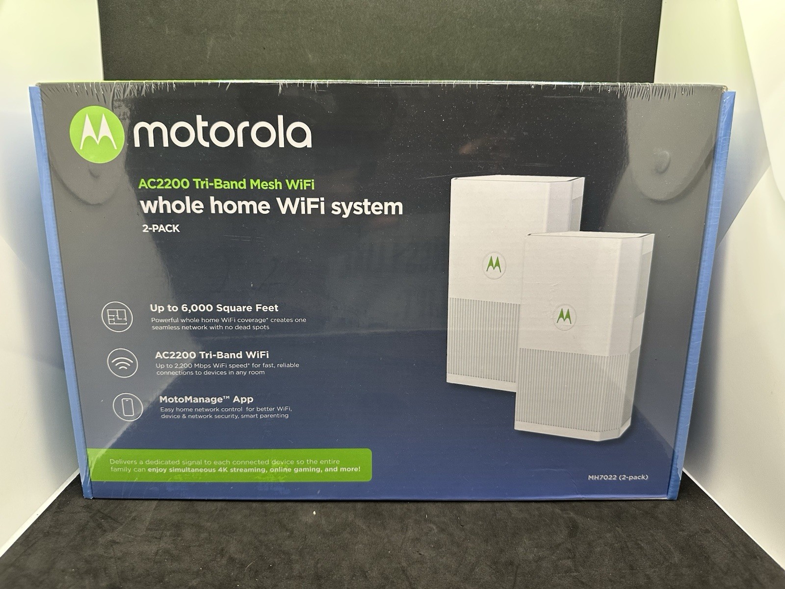 Motorola MH7022 AC2200 Tri-Band Mesh WiFi System 2-Pack Sealed Whole Home