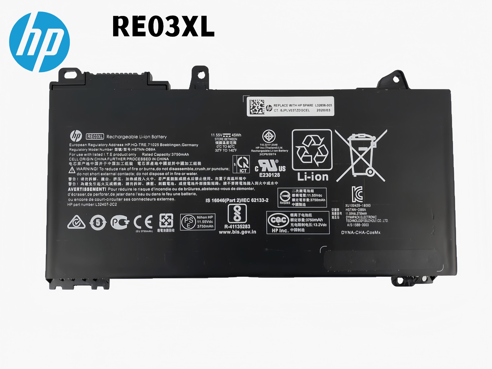 Genuine 45Wh RE03XL Battery For HP ProBook 430 440 445 450 455R G6 G7 L32656-005