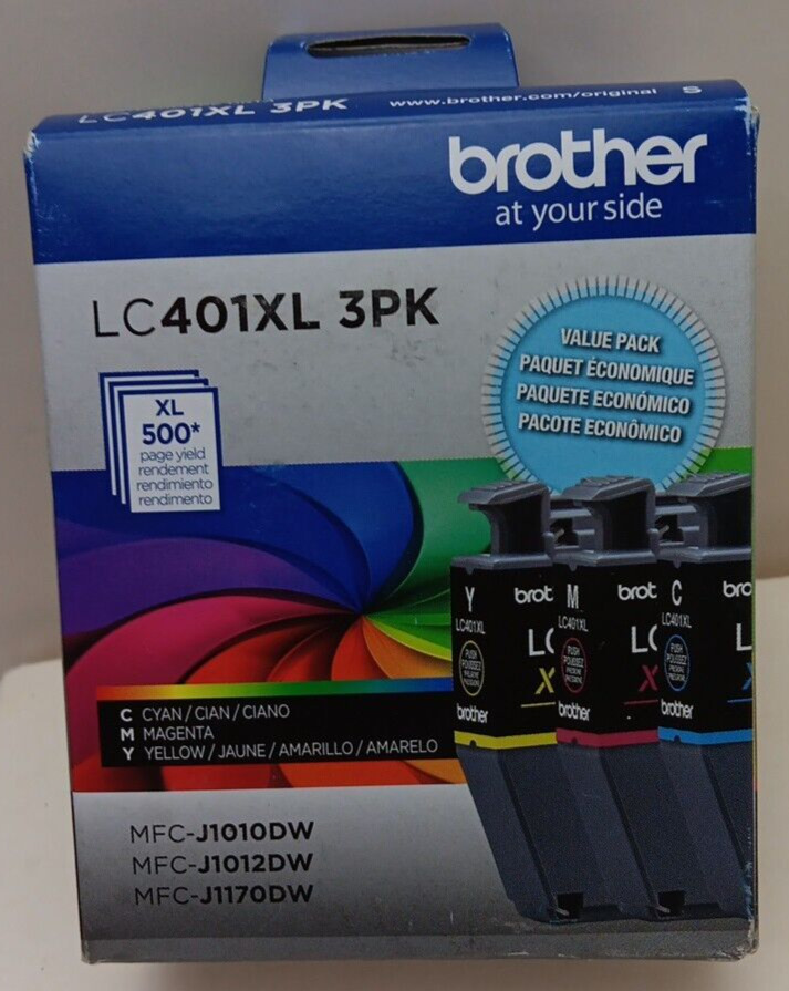 Brother - LC401XL 3PK High-Yield 3-Pack Color Ink Cartridges - Cyan/Magenta/Y...