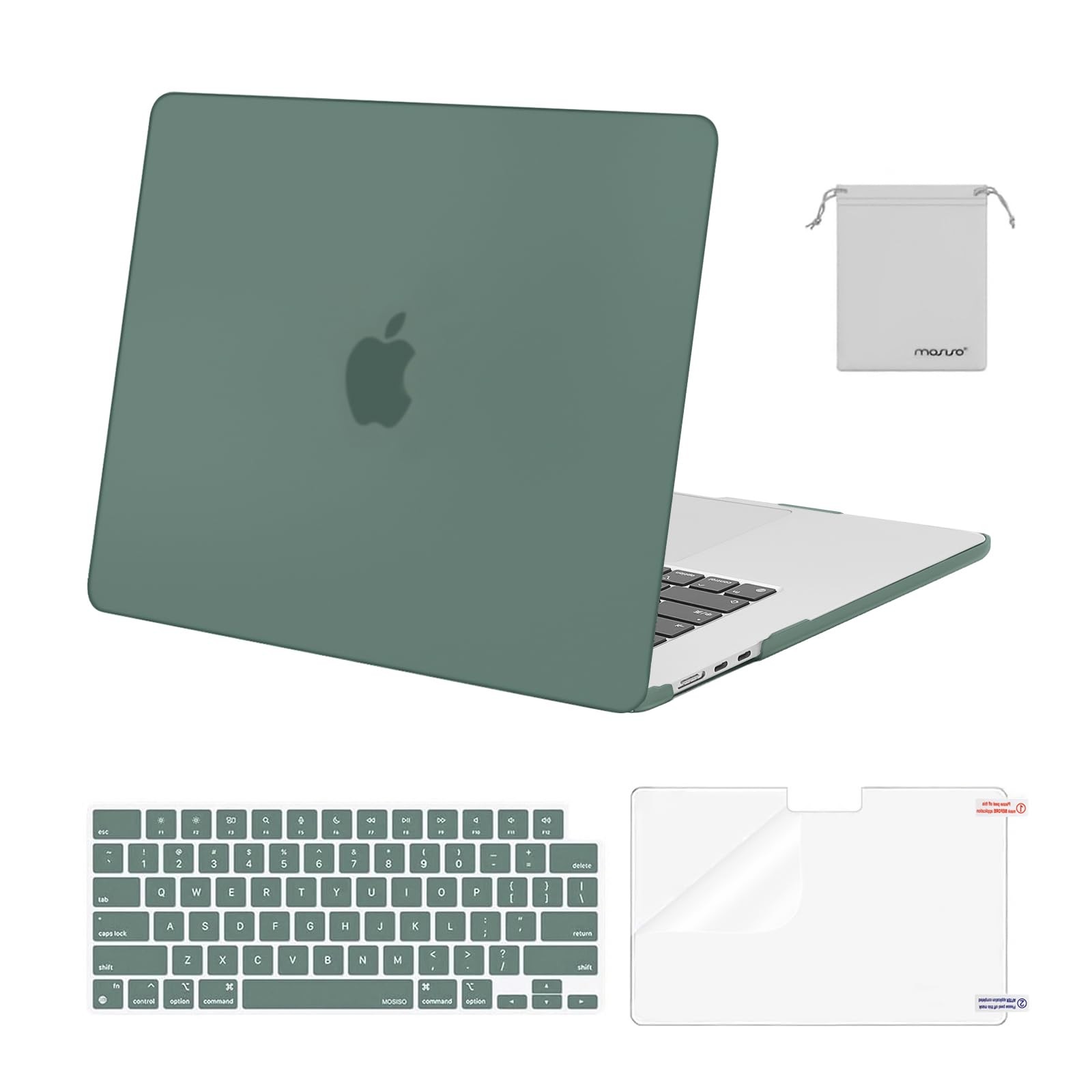 MOSISO Scratch-Resistant Case Compatible with MacBook Air 15 Emerald Green