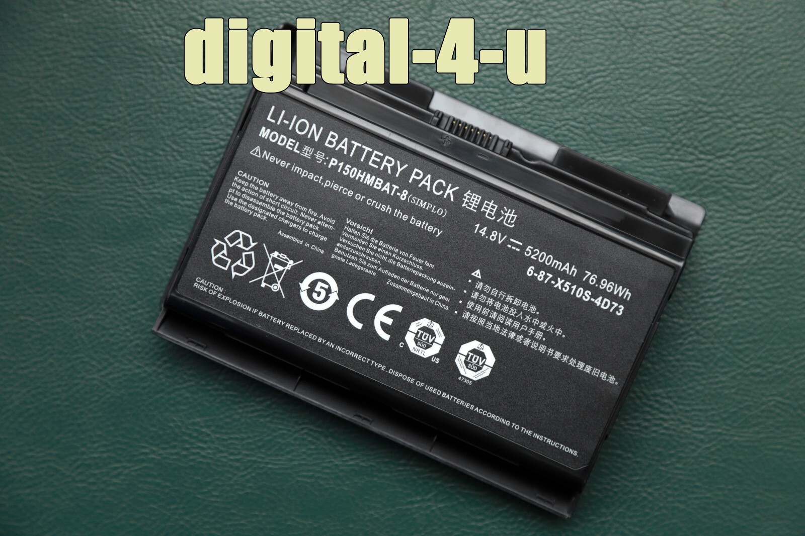 Genuine P150HMBAT-8 X510S Battery For Clevo P150SM P151S Sager NP8268 NP8150