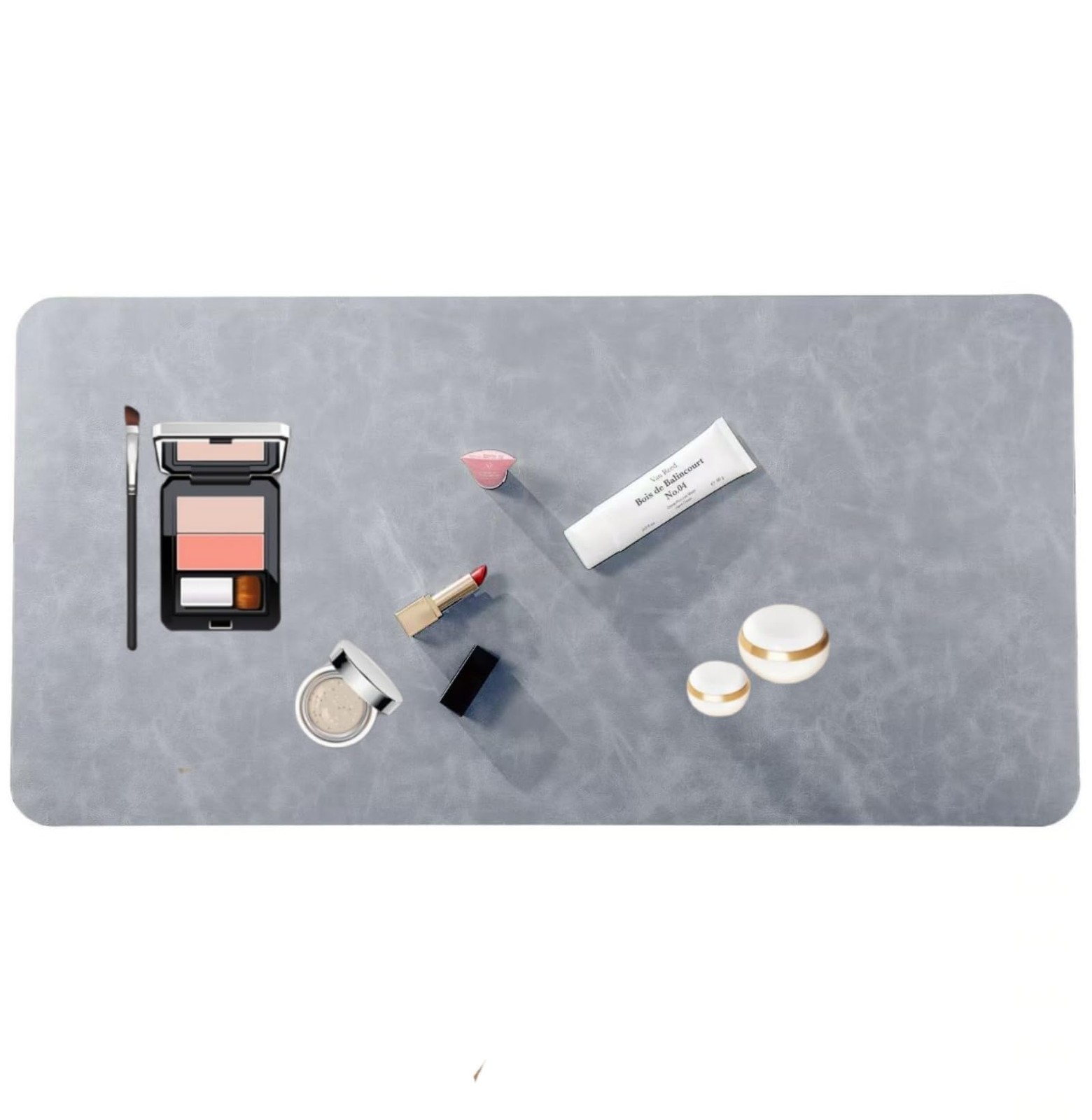 1 PC Silicone NonSlip Vanity Makeup Mat Waterproof Oilproof White Gray