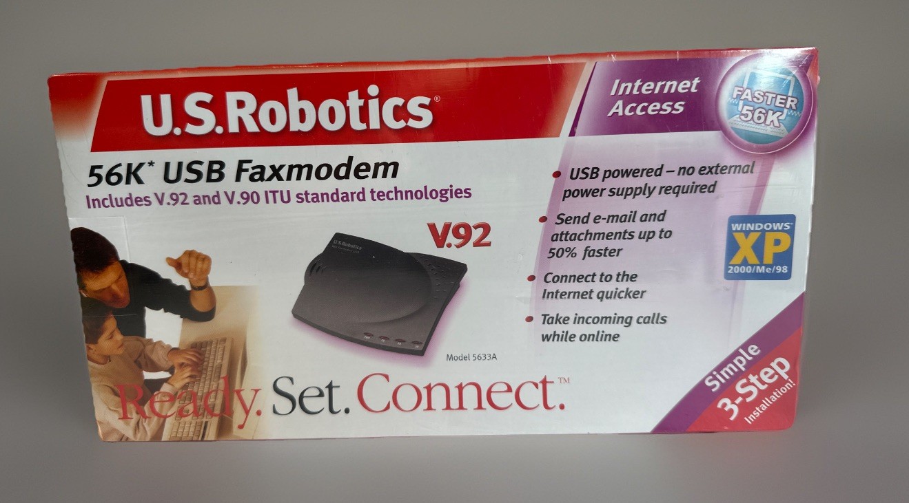 U.S. Robotics 56K Fax Modem USB V.92 V.90 56K ITU USR5633A - New Sealed