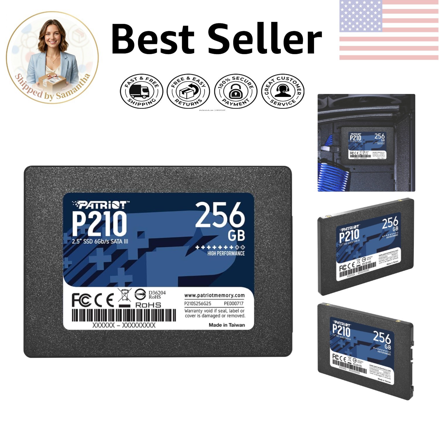Patriot P210 256GB SATA 3 2.5-Inch SSD – Lightning Fast Internal Storage Upgrade
