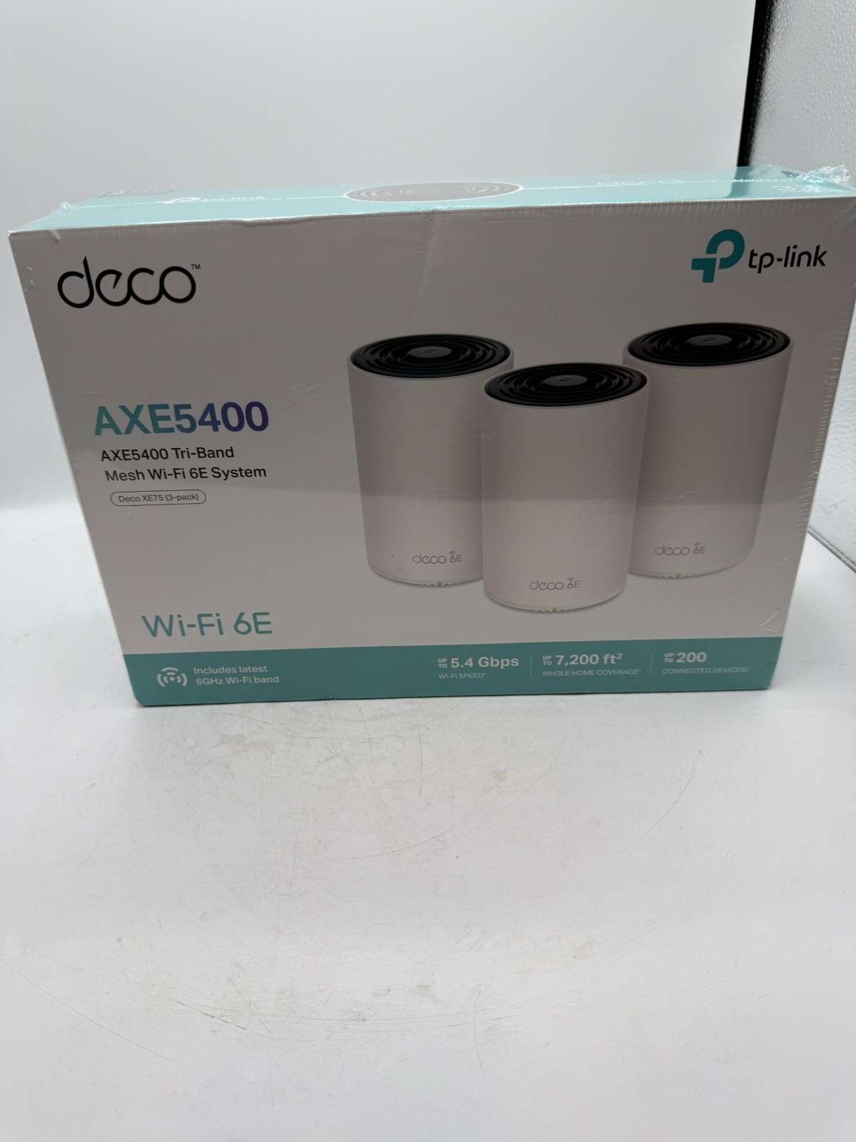 TP-Link Deco XE75 AXE5400 Tri-Band Mesh WiFi 6E System up to 7200 SqFt - 3 Pack