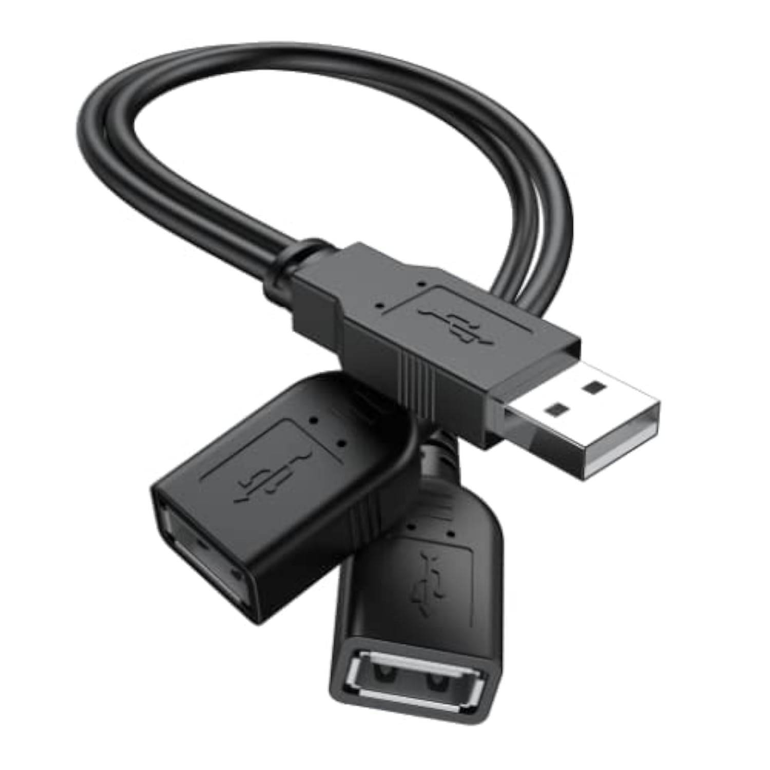 【2025 Upgraded】 USB 2.0 a Male to 2 Dual USB Female Jack Y Splitter Hub Power Co