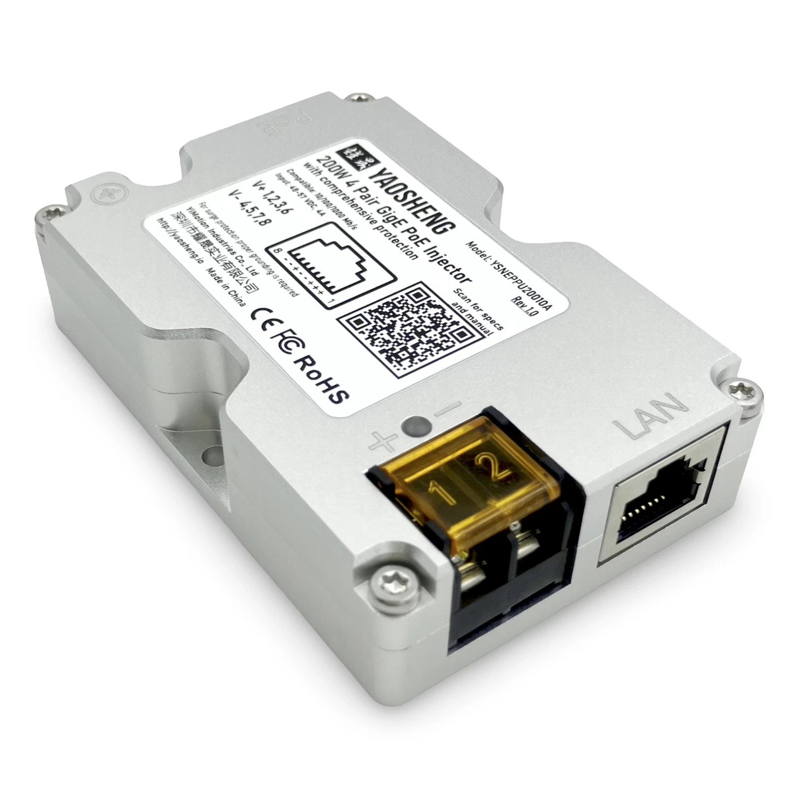 YAOSHENG 200W PoE Injector for Starlink Gen3 - YSNEPPU20010A