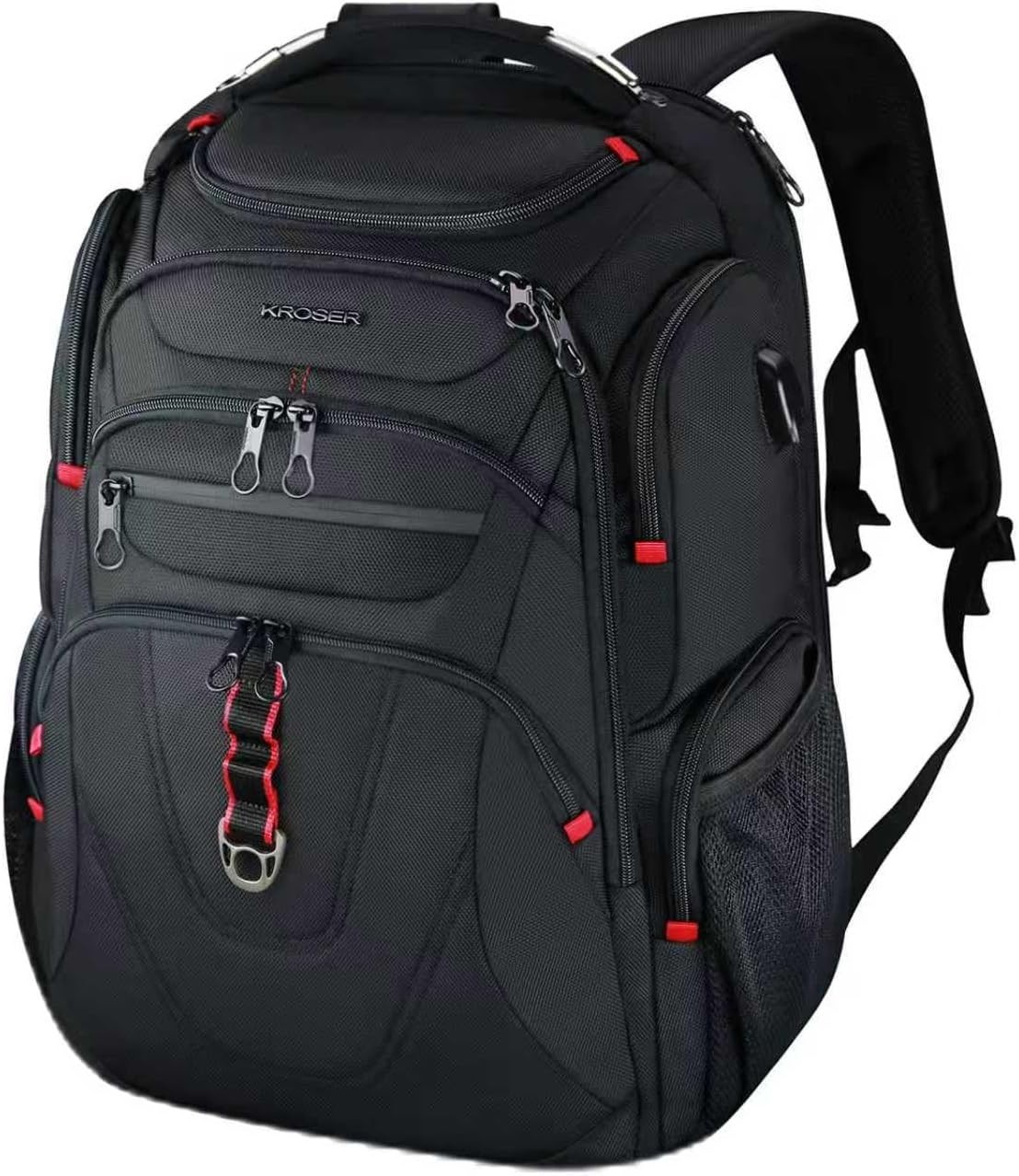 17.3" XL Water-Repellent Travel Laptop Backpack with USB Port & RFID Pockets